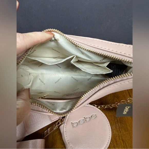 NWT Bebe Blush YaraWoven Hand Bag with Crossbody Strap and Detachable Coin Purse - Picture 5 of 10